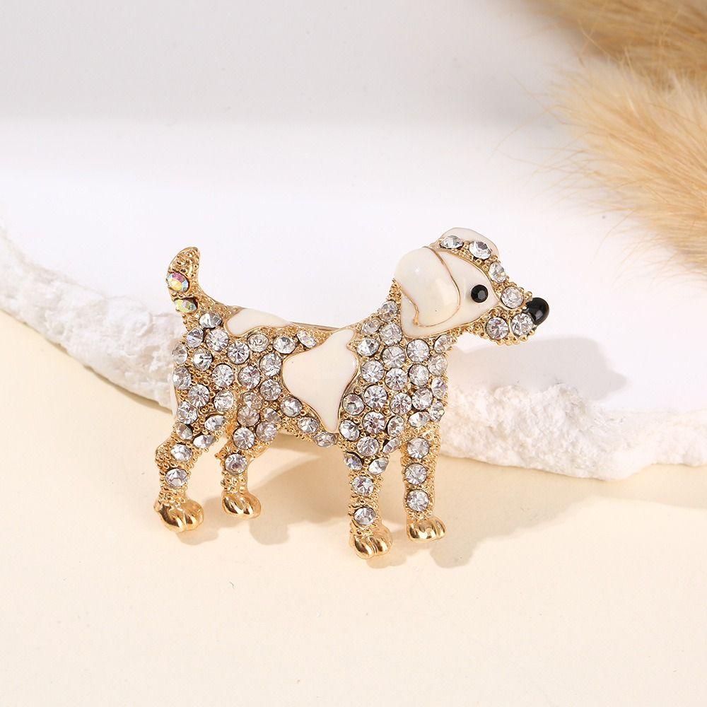 Sparkling Dog Brooch Novelty Lapel Pins Fashion Jewellery Pins Suit Coat Accessories