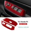 Real Soft Carbon Fiber For Honda Jazz Fit 2021 2022 2023 2024 2025 RHD Car Front Door window Lift Frame Interior Accessories.
