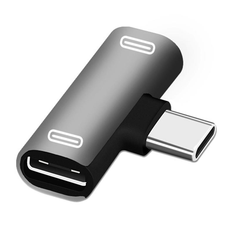 Двойной USB Type C для наушников Aux адаптер-разветвитель аудио разъем для зарядки