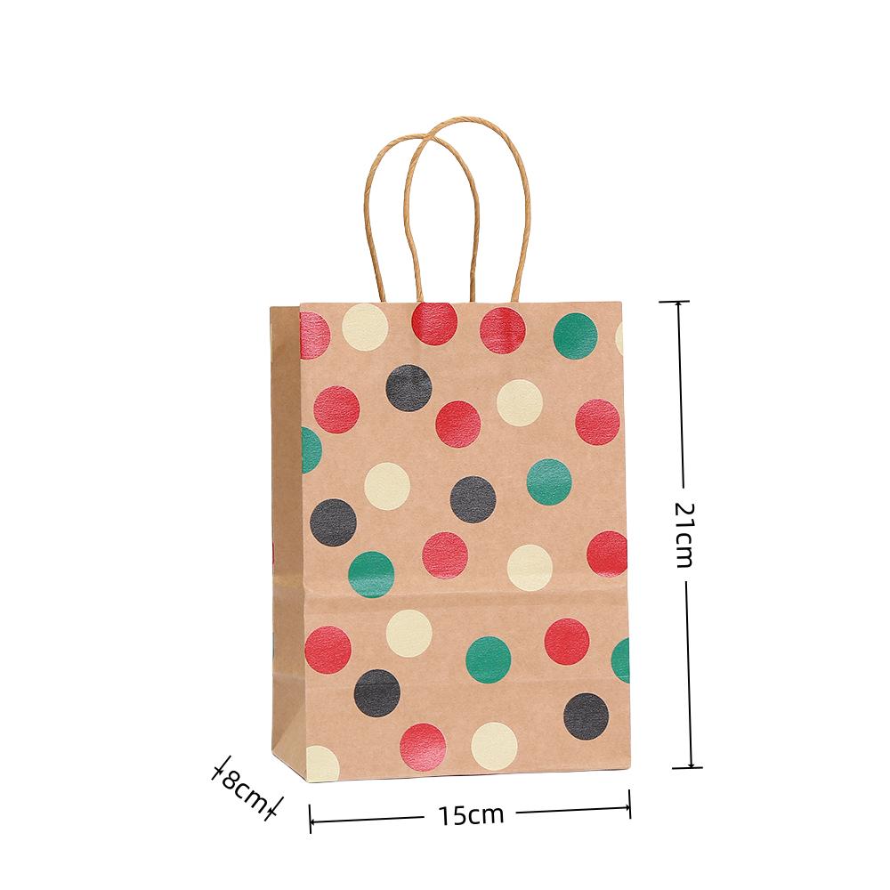 StoBag 2025 NEW Polka Dot Kraft Paper Gift Bags Reusable Eco Friendly Tote for Birthday Party Favor Packaging Shopping