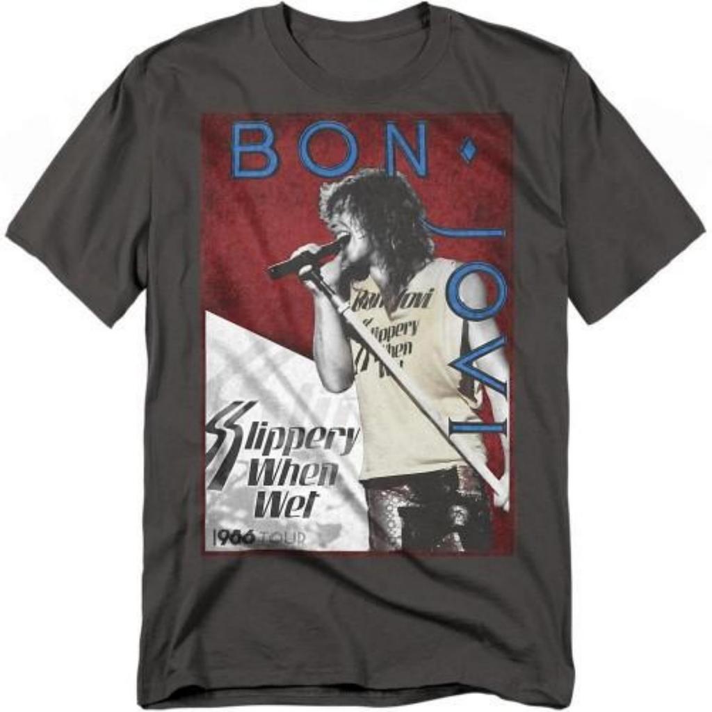 Унисекс Взрослая футболка Bon Jovi Тур 86