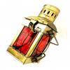 Antique Brass Beach Lantern Décor Nautical Marine Green Ship Hanging Oil Lamp