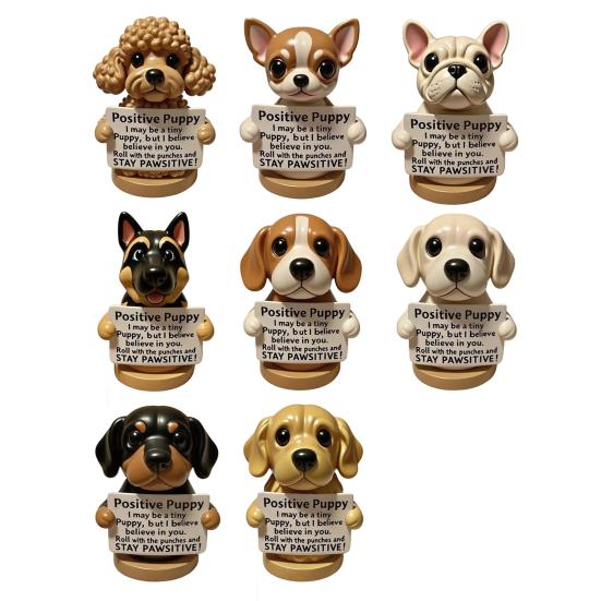 Emotional Support Puppy Statue Positive Dog Ornament Puppy Figurine with Motivational Message Inspirational Gift for Companion Coworkers