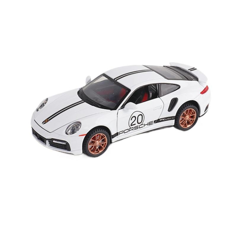 1/32 масштаб Porsche 911 Turbo S литая металлическая модель игрушечного спортивного автомобиля со звуком и светом для детей и взрослых