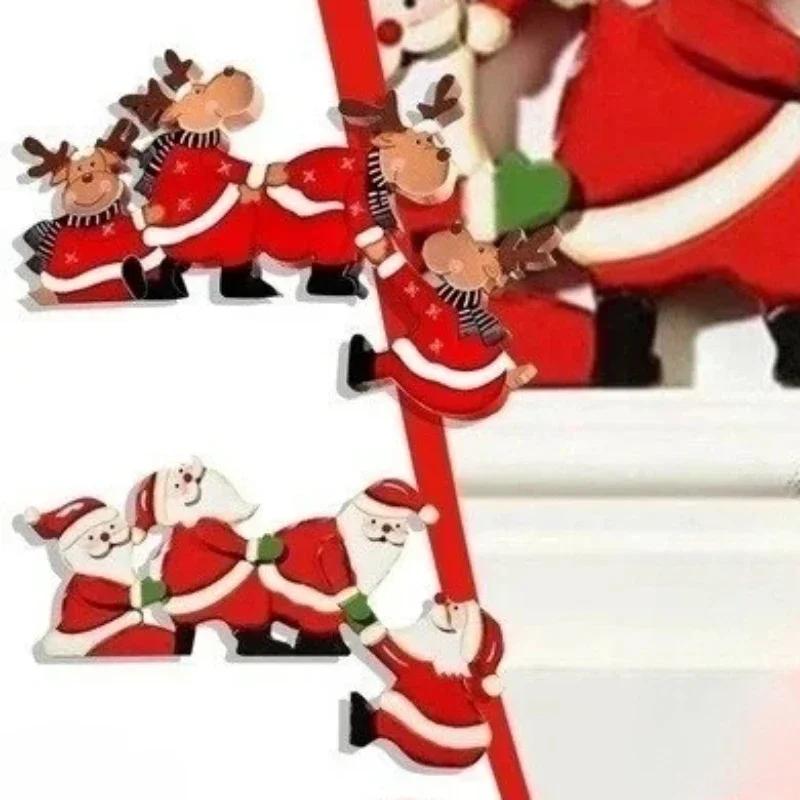 Новое Рождественское Деревянное Украшение на Дверной Проем, Пожилой Человек и Лось, Ручная Работа, Персонализированные Праздничные Аксессуары для Домашнего Декора