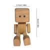 Shaking Wooden Man Figurine Multi-Purpose Cute Car Wood Ornaments Wear Resist Creative Handcrafted Statue for Home & Office
