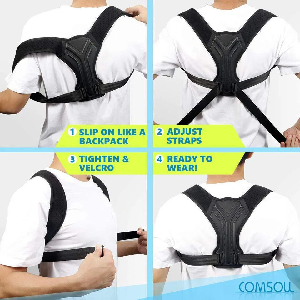 Getinfit Upper Back Brace Straightener Correction Upper Back Shoulder Back Pain Relief Trainer Neck Back Shoulder Pain Relief
