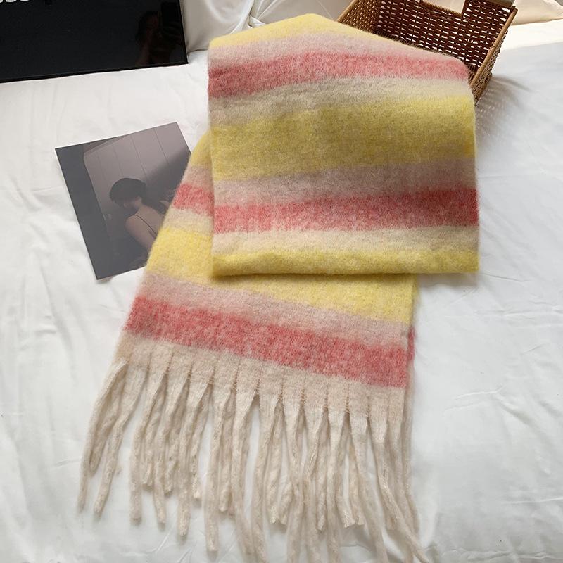 Knitted Scarf Thickened Warm Scarf Women's Winter High-end Warm Scarf Scarf Shawl