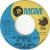 7-дюймовая пластинка DONNY MARIE OSMOND Im Leaving It All Up To You M14735 MGM Records 1974 Канада Рок Б/у