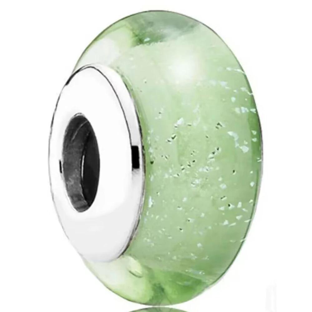 Новые оригинальные медные бусины-шармы из муранского стекла в виде цветка и листа, космическая радуга, для браслета, сделай сам, женские ювелирные изделия, подарок