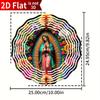 Virgin of Prayer Wind Spinner. 10-inch Metal with Floral Design for Indoor/outdoor Decor.