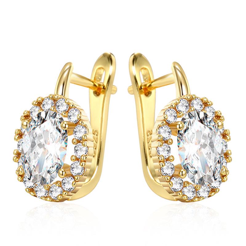 Серьги Gulkina Purple Gold 585 с цирконами - Европейский и американский INS стиль