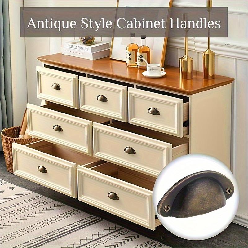 24 шт. антикварные латунные ручки для ящиков, ручки для шкафов, винтажные ручки для кухонного шкафа, комода, ящика, ручки мебели с винтами