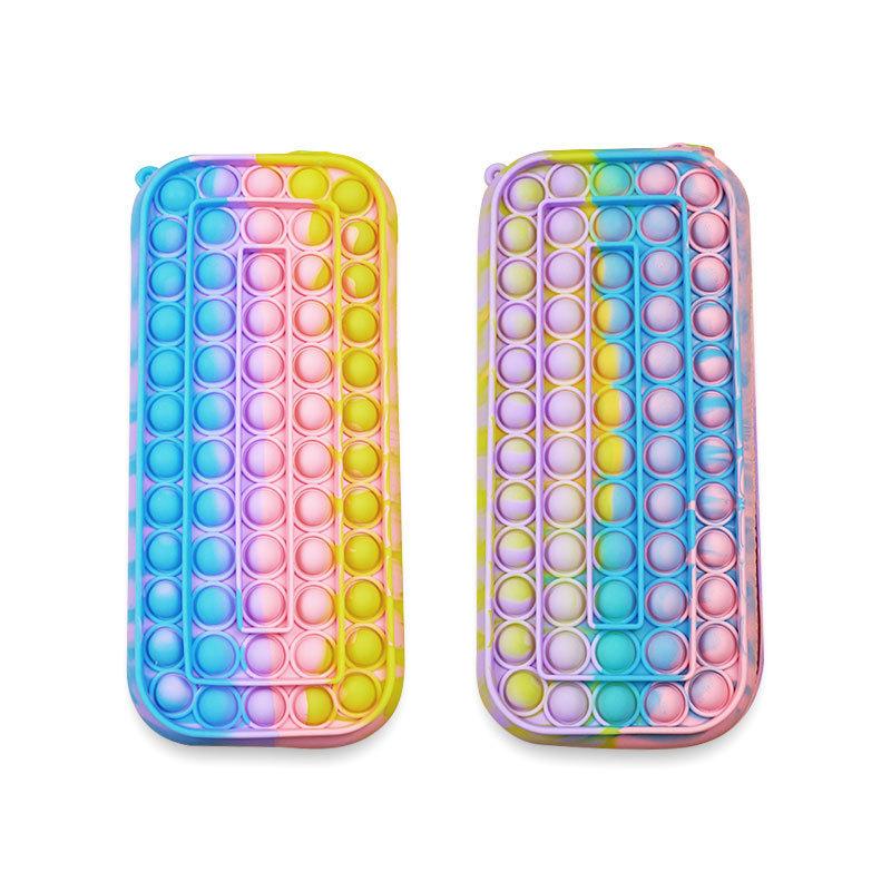 Новый Pops It Push Bubble Fidget Toys Пенал Детская игрушка для снятия стресса Антистресс Popsits Мягкие детские игрушки Поппер
