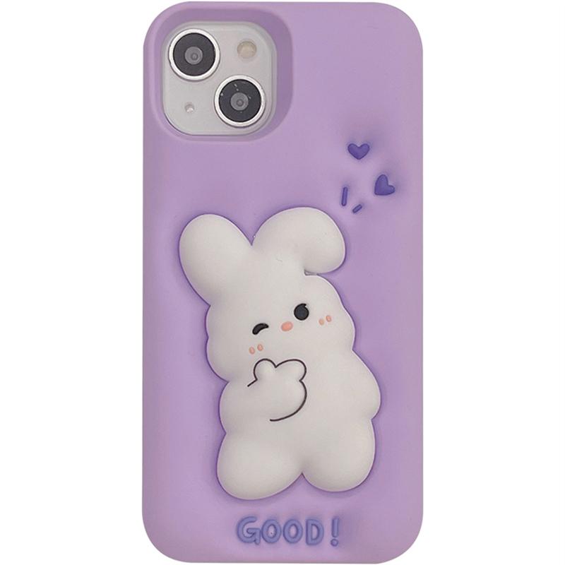Cute Cartoon 3d Pinch Bunny Silicone Phone Case For Iphone 14 13 12 Pro Max 11 Ins Lovely Rabbit Protective Soft Cover Funda