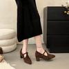 Inner Height Increase Retro Temperament Single Shoes Women's Shoes Spring and Autumn 2025 New Models with Skirt Design Mary Jane Shoes