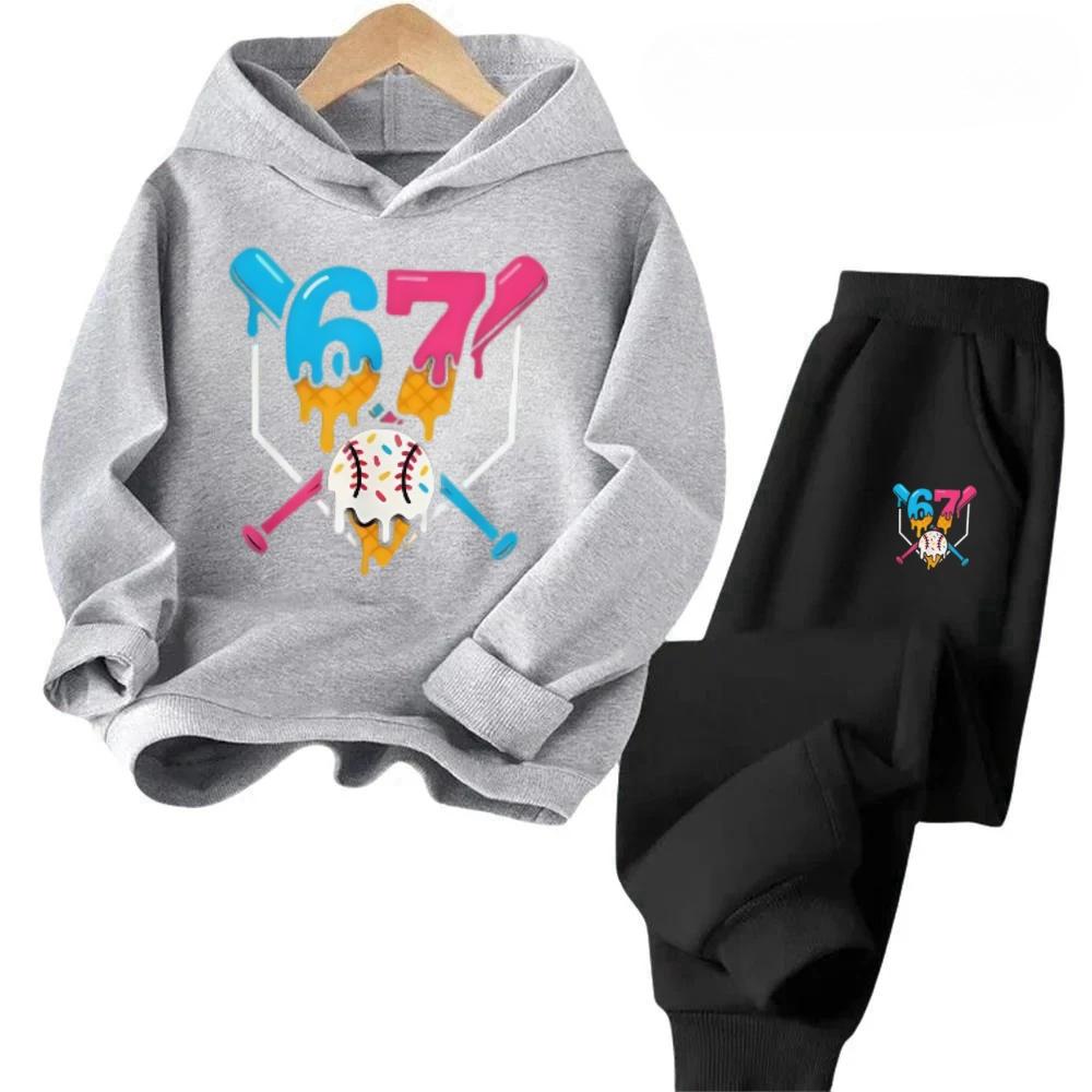 67 Скидка Детский Костюм Дышащая Спортивная одежда Мультяшный Дизайн Горячая Распродажа Детский Удобный Свитшот Комплект