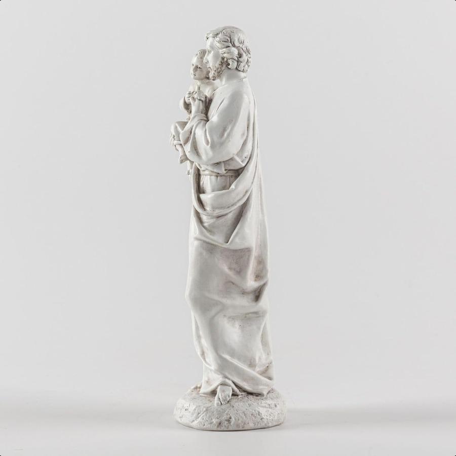 7-дюймовая фигурка Святого Иосифа и Иисуса, расписанная вручную, католическая религиозная белая статуэтка для домашнего декора, подарок Св.. Иосиф и Младенец Иисус