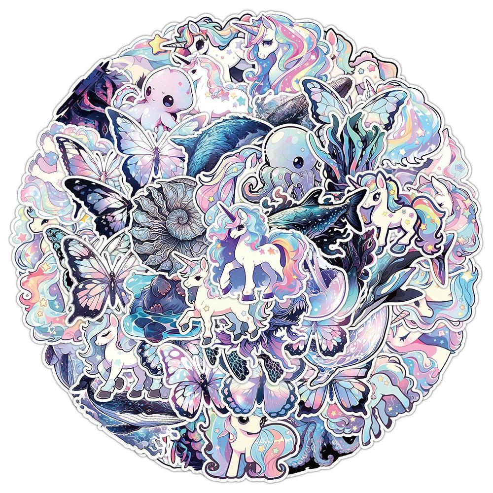 10 30 50Pcs Cute Unicorn Graffiti Aesthetic Stickers Cartoon Decals Notebook Laptop Phone Suitcase Decoration Sticker Kids Toys