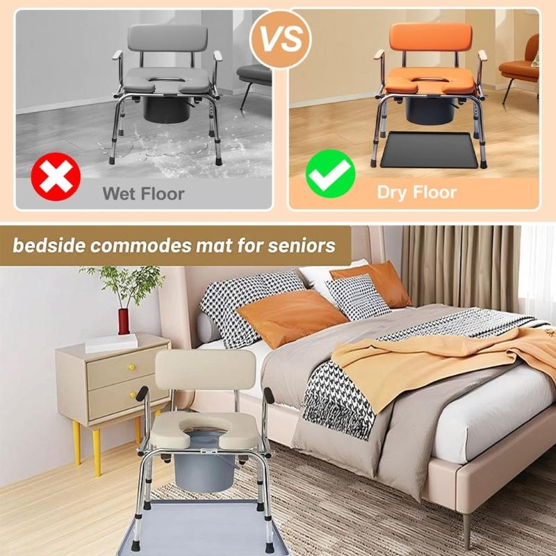 Водонепроницаемый противоскользящий коврик для ванной комнаты, защита пола от стула для унитаза, прочный силикон, легко чистится и перемещается