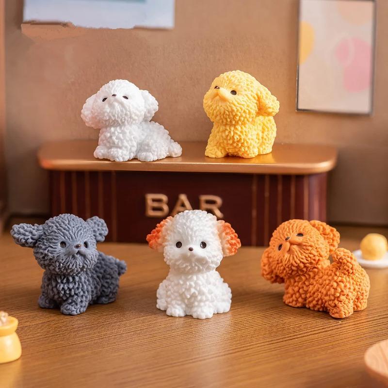Figurines Miniatures Cute Puppy Dog Micro Landscape Ornaments for Home Decorations Room Decor DIY Desktop Car Accessories