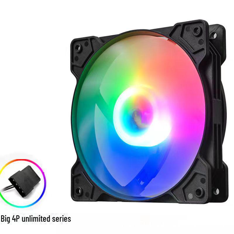 Бесшумный настольный вентилятор охлаждения RGB 12 см со светодиодной подсветкой и эффектом радуги