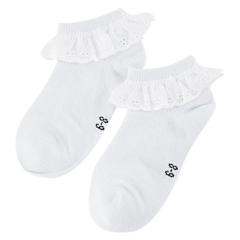 Носки для девочек, милые кружевные носки принцессы с оборками, удобные тонкие повседневные детские носки
