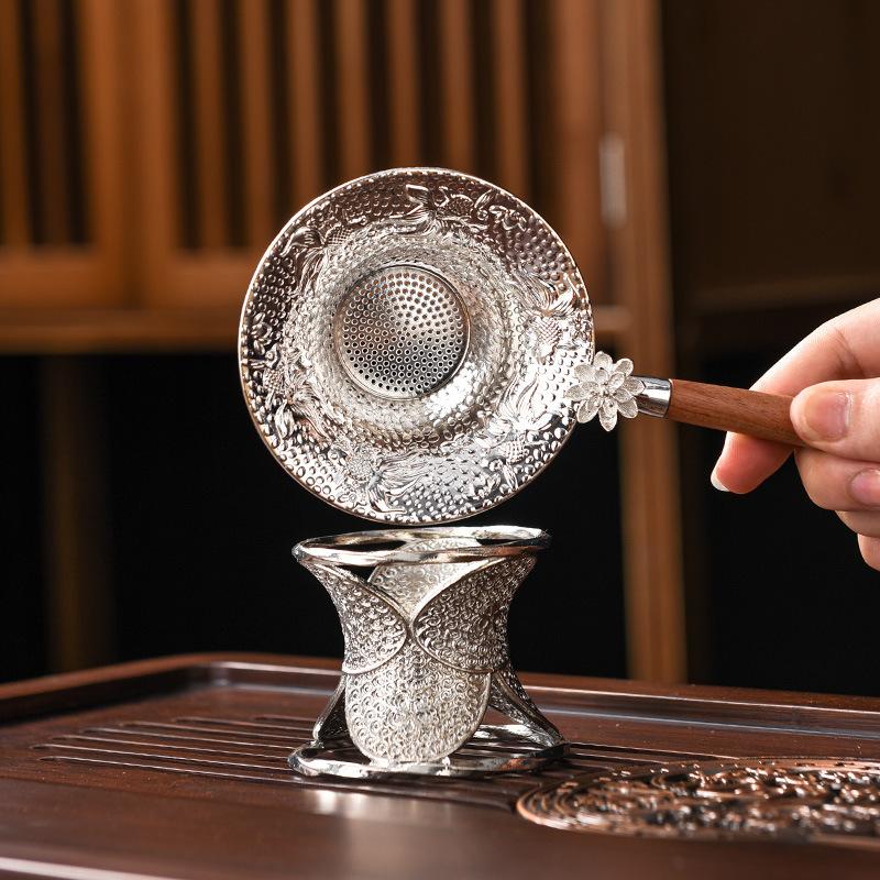 Ситечко для чая, фильтр для чая, чайный набор из сплава, аксессуары для домашнего приготовления чая, воронка для приготовления чая, ложка, сепаратор остатков чая