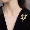 Lily Pearl Enamel Brooch: Elegant Women's Luxury Corsage Pin Accessory