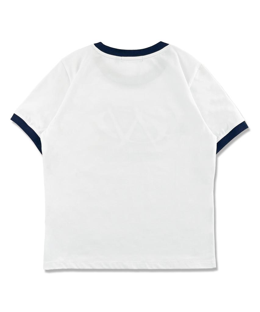 DISTN9NE Oval Logo Slim Ringer Short Sleeve T-Shirt Lq3Tf609_White