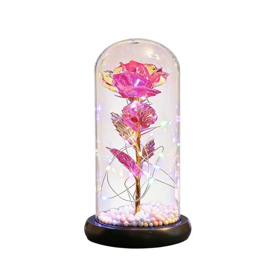 Rose Flower Gifts for Her Mom Wife Grandma Light Up Eternal Rose in A Dome Romantic Gift for Anniversary Birthday Valentine's Day Christmas