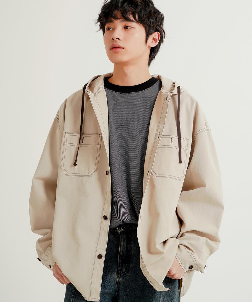 WV PROJECT Rover Hoodie Shirt Grey Beige Jnls7768