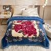 Одеяло из фланели Утолщенное Цветочный принт Двухслойное Сохранение тепла Простота ухода Машинная стирка Максимальный комфорт Двустороннее Очень большой размер Зима