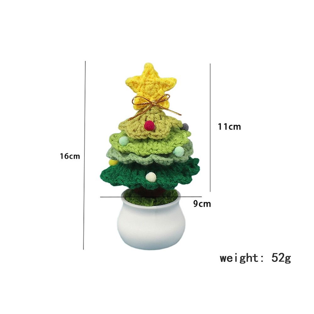 Ручная работа Вязаная крючком Рождественская елка Настольные игрушки Ручное плетение Вязаная Рождественская елка Готовое Рождественское украшение Имитация Комнатное растение