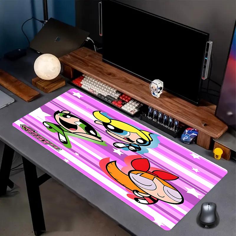 The Powerpuff Girls Print Mouse Pad, Anti‑Slip Desktop keyboard Mat, for PC Laptop Gaming Working Daily Use, Cool Festival Birthday Gift