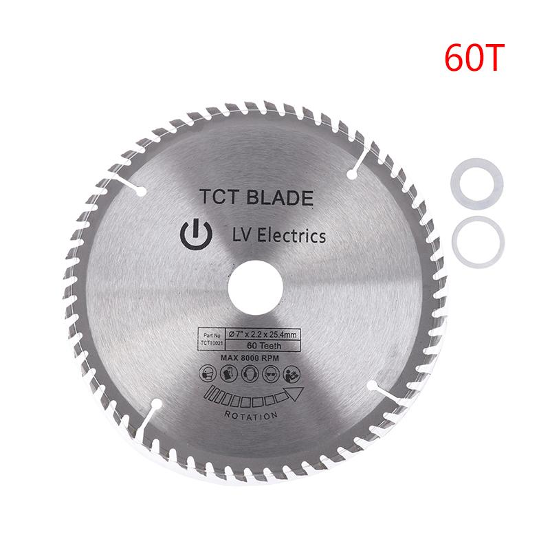 7-дюймовый профессиональный пильный диск TCT - посадочное отверстие 25,4 мм, 60 зубьев для чистовой резки, 40 зубьев для быстрого продольного распила для резки дерева
