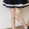 Star Heart Lolita Socks Tattoo Print Pantyhose Fishnet Stockings Kitty Cat Japanese JK Tights Gothic Lace Black Tights