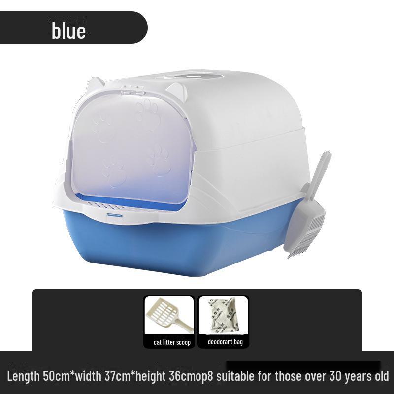 Large Enclosed Cat Litter Box with Door, Anti-Splash & Deodorizing