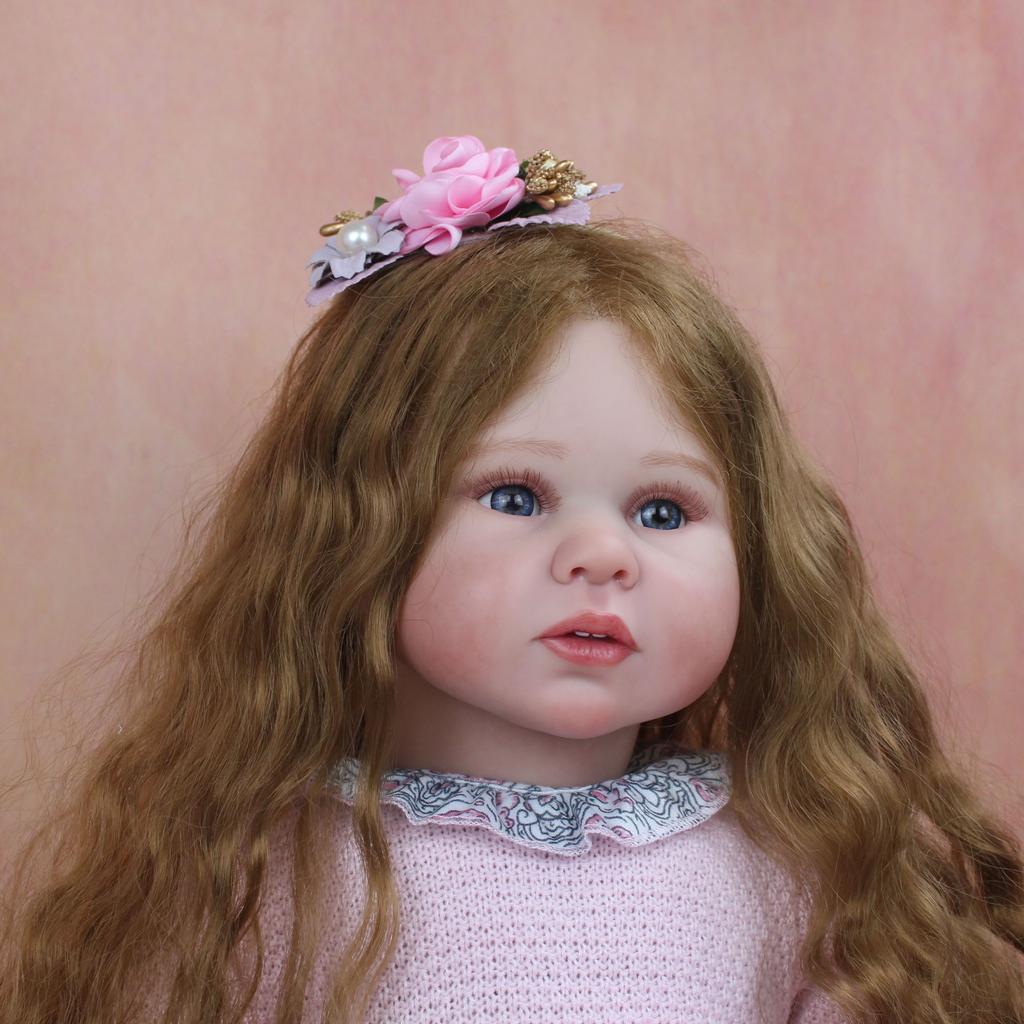 70 см 3D краска мягкая силиконовая кукла реборн игрушка с венами ткань тело длинные волосы платье принцессы для девочек малышей искусство Bebe