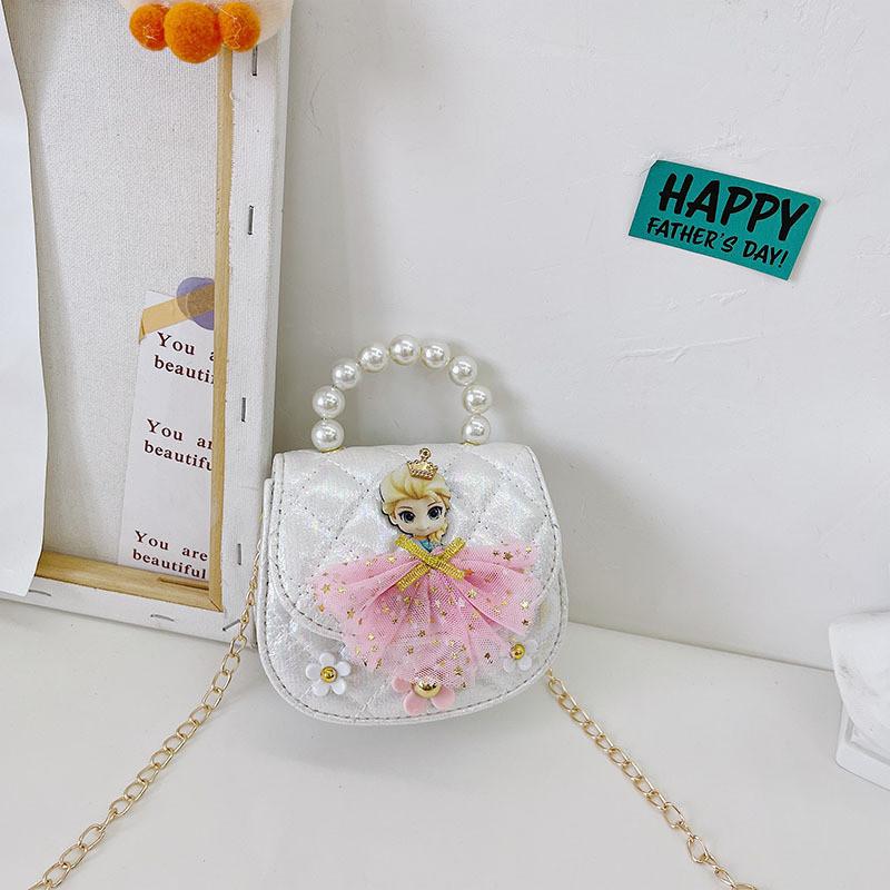 Adorable Mini Princess Handbag For Kids With Cute Cartoon Design And Pearl Details