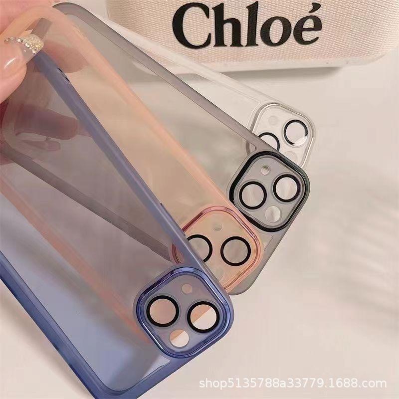 Apple 14 Phone Case iPhone 16 Pro Max with Built-in Lens Protector Transparent 15/13 XS/XR/7P Anti-Fingerprint