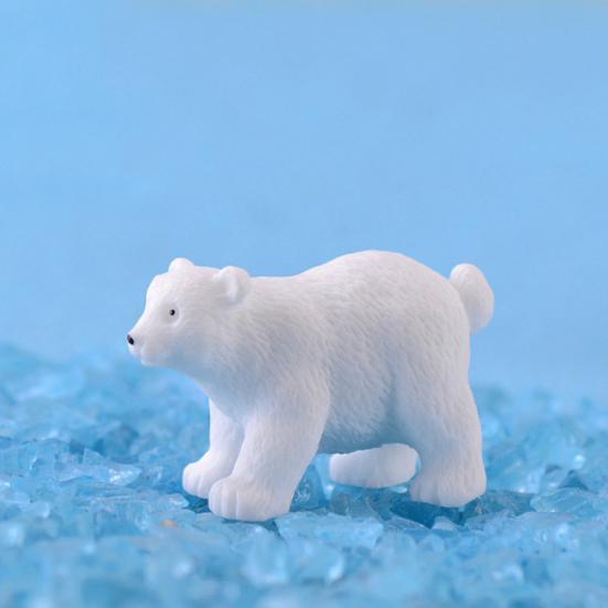 2шт милый белый медведь миниатюрный пейзаж бонсай орнамент настольное украшение подарок