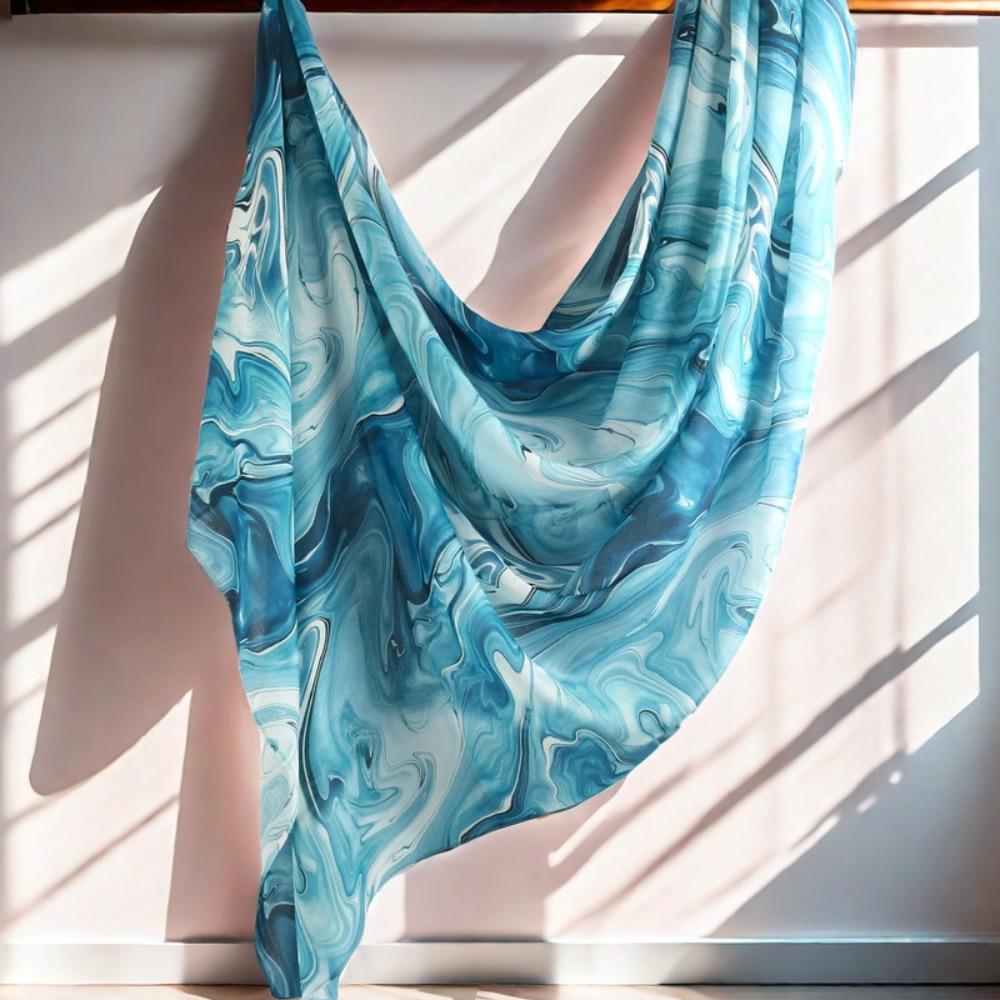 Breathable Floral Printed Shawl Scarves Watercolour Women Turbans Fashion Hijab Scarf