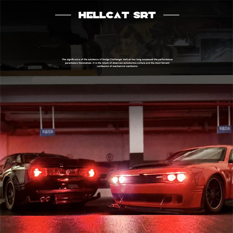 1:32 Dodge Challenger Srt Redeye Hellcat Красный Металлический Модель Мускул-кара Литье под давлением Металлический Спортивный автомобиль Модель Транспортные средства Звук Свет Детская игрушка Подарок