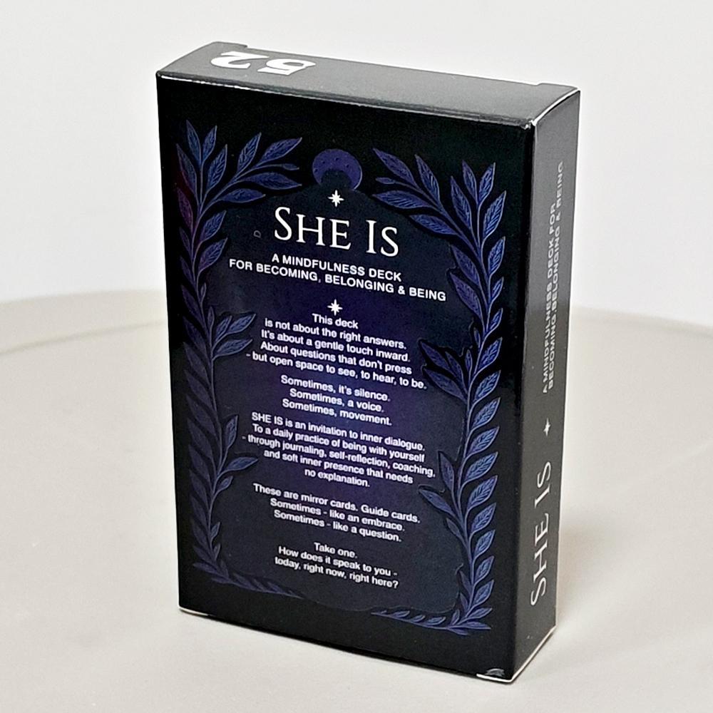 9*6cm SHE IS: A Mindfulness Deck for Becoming, Belonging & Being | 52 Reflective Prompt Cards