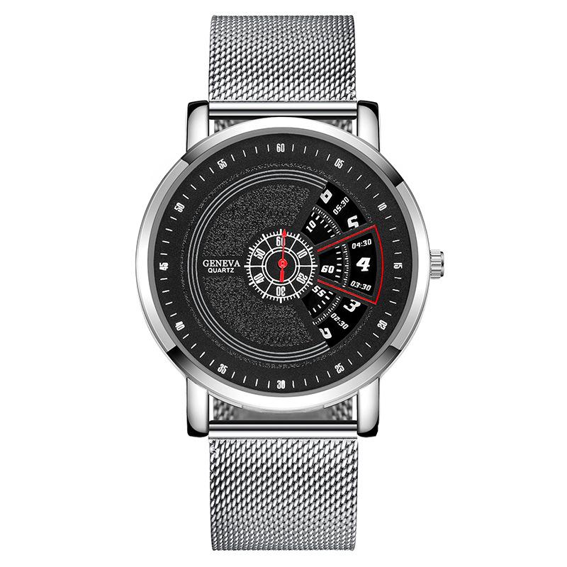 Модные креативные поворотные мужские часы мужские часы кварцевые часы Milan с сетчатым ремнем