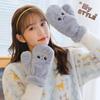 Plush Korean Style Thick Warm Cartoon Gloves for Cold Protection In Autumn and Winter