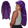 Long Satin Bonnet with Tie Band Double Layer Women Sleeping Bonnet