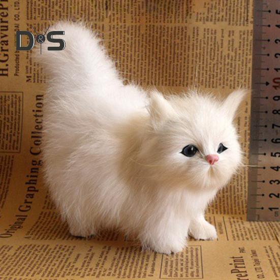 Имитация кошачьего орнамента, реалистичная плюшевая игрушка кошечка, искусственный мех, модель животных, пушистая кукла для кошек, подарок для детей, любителей кошек