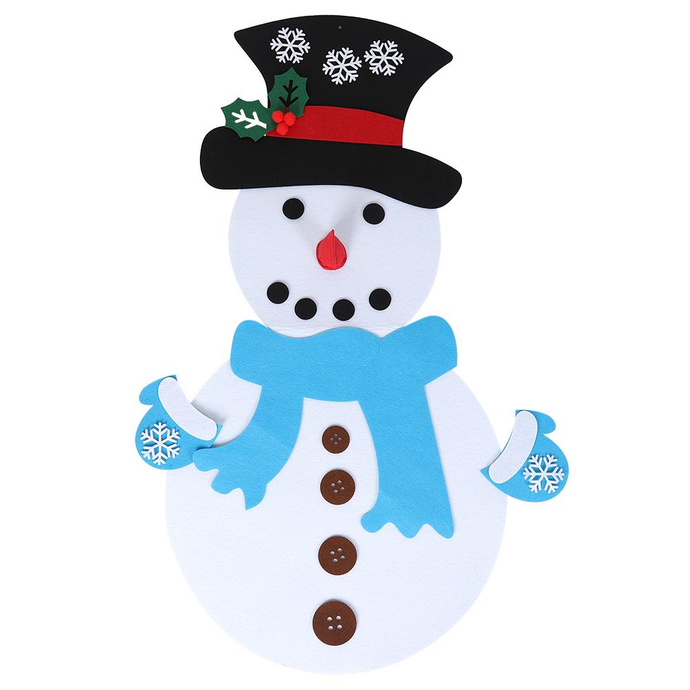 Christmas Decorations For Home Kids Gifts DIY Felt Snowman Detachable Xmas Ornament Wall Hanging Games Xmas Ornaments